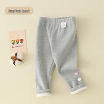 2025 Toddler A-Class Fleece-Lined Winter Sweatpants for Girls (0-3 Years), Open Crotch Leggings 90 cm