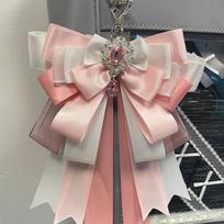 Aesthetic Satin Ribbon Bow Pin Ita Bag Charm  for K-pop Kawaii Concert Clip Decoration Cute Lanyard Keychain Organizer Charm