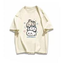 Chiikawa Toilet Time T-Shirt Women's Short Sleeve T-Shirt Cute Summer Comfort Pop T-Shirt Women's Fashion Casual Top#Color S juoda