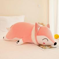 Party style soft fox plush toy doll girl large sleeping pillow doll children's gift 35cm【0.15kg】 raudona