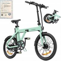 Sulankstomas elektrinis dviratis - Engwe - P20 - 250W - 36V 9.6Ah - 25 km/h žalia