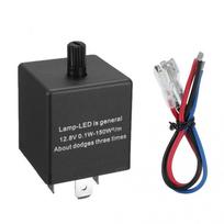 12V 24V 3-PIN Reguliuojama LED mirksėjimo relė posūkio signalo lemputė mirksėtojas automobiliui motociklui universalūs priedai juoda