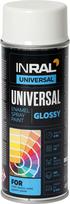 (50) INRAL UNIVERSAL, pieno baltumo blizgūs RAL9010, dažai.,400ml