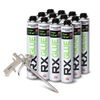 Statybiniai klijai - putos RX FOAM GLUE 750ml (12 vnt.) + pistoletas POINT