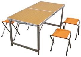 Stovyklavietės komplektas Stalas su 4 kėdėmis