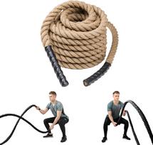 Jėgos-kovos virvė iš sizalio INSPORTLINE Waverope Base 15m 40mm 9,6kg