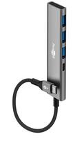 Usb-hub Goobay 76562 Slim 4-Port USB-C/USB-A 5Gbit/s Pilkas