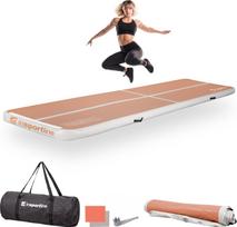 Pripučiamas mankštos kilimėlis INSPORTLINE Airstunt 400x100x10cm Mocha Mousse