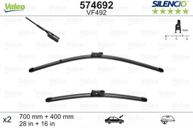 Valytuvai Valeo Silencio Seat, VW Flat Blade