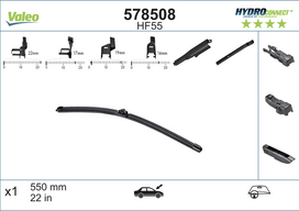 Valytuvai Valeo Hydroconnect 550 mm