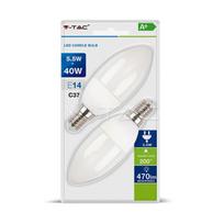 Led lemputė E14 Žvakės 5,5W 2700K 2vnt