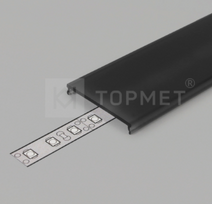 LED juostos profilio dangtelis C9 CLICK Juodas 3m