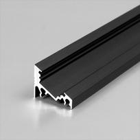 Led juostos profilis CORNER10 BC/UX Juodas 2m