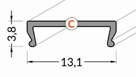 Led juostos profilio dangtelis C CLICK Juodas, 2m