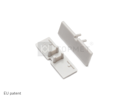 Užbaigimo elementas led profiliui BACK10 su skyle, pilkas