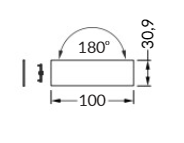 Led juostos profilis VARIO30-02 Tiesus sujungimas 180°