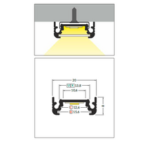 Led juostos profilis SURFACE10 BC/UX Neanoduotas aliuminis 3m