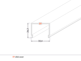 LED juostos profilio dangtelis E9 CLICK baltas 2m