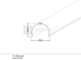 Led juostos profilio dangtelis D9 CLICK baltas, 2m
