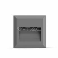 Šviestuvas 2W LED Kvadratinis Pilkas IP65 3000K