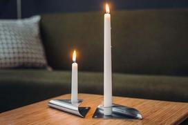 Žvakių laikiklių rinkinys HOFATS SQUARE CANDLE Sidabrinis, 4 vnt.