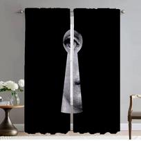 Šešėliai Fornasetti užtemdančios užuolaidos 2 dalys Namų interjero užuolaidos kamerai Svetainės užuolaidos Helovino dekoravimas virtuvė W50xH70cmx2pcs-CL