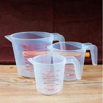 3 vnt. Kepimo skysčių matavimo puodeliai PVC skalės puodelis Plastikinis matavimo tūrio stiklinis indas Virtuvės kepimo įrankiai 250/500/1000ml