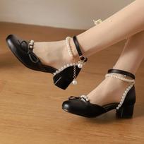 Nauji mergaičių sandalai mažoms mergaitėms studentėms aukštakulniai balti lolita princesės batai vidutinio amžiaus vyresnių vaikų batai vaikų sandalai 28 (inner length 19cm) rožinė