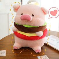 Mielas burgeris Lulu paršelis pliušinis žaislas miela Lulu paršelio lėlė lėlė moteriai Valentino dienos dovana apkabinimo pagalvė 25cm