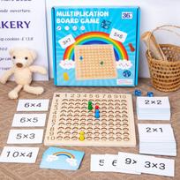 99 Daugybos stalo žaidimas Medinis Montessori Vaikų mokymasis Edukaciniai žaislai Matematika Skaičiavimas Šimto lenta Interaktyvus mąstymas
