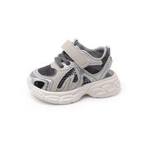 2025 summer new children's shoes baby sports shoes boys dad shoes girls breathable net shoes children soft sole 21 yards inner length 13.5cm raudona