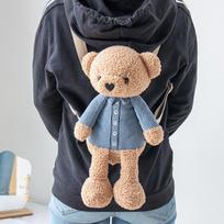 Pliušinis maišelis triušis meškinas kuprinė dvigubo peties įstrižas reguliuojamas skudurinis lėlė Main body 35cm high