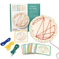 Medinė geometrinė lenta vaikams, geometrinis dėlionės žaidimas, grafiniai kaladėlių rinkiniai, Montessori ugdomieji vijimo žaislai 3-5 m.