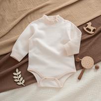 Warm Baby Bodysuit - Autumn/Winter Long Sleeve Velvet Romper with High Neck for Boys & Girls 66 cm