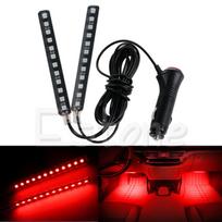 Nauja balta 2x12 LED automobilio salono kojų zonos grindų dekoravimo atmosferos lemputė neoninė juosta raudona