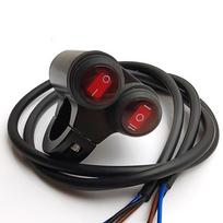 7/8'' 22mm Motociklo Aliuminio Lydinio Vairo Jungikliai Vandeniui atsparūs 2 Padėčių + 3 Padėčių Priekinių Rūko Prožektorių Įjungimo/Išjungimo Jungiklis 12V raudona
