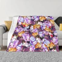 Aphmau Meow Pliušiniai Žaislai Anime Katės Mesti Antklodė Animacinis Modernūs Lovos Patalynė Jauki Šilta Pliušinė Lengva Pūkuota Sofos Antklodė Dovanos# 75X95CM pilka spalva