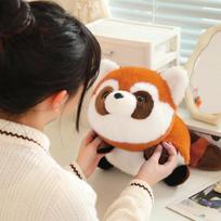 Apverčiamas Panda į Meškėną Iškamšinti Gyvūnai Pliušinis Žaislas Miela Realistiška Raudonoji Panda Minkšta Pagalvė Vaikams Kūdikiams Gimtadienio Kalėdinė Dovana 25cm
