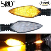 2 vnt. Universalūs motociklų LED posūkių žibintai 12V LED motociklo žibintas Priekiniai LED posūkio signalai Motociklo gintaro spalvos indikatorius