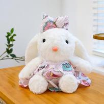 Nauja gėlių sijono zuikio su ilgomis ausimis pliušinė žaislinė lėlė miela apsirengianti zuikio aštuonių colių lėlė mergaitės dovana 30Cm flower skirt rabbit doll