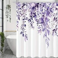 1PC Plant Floral Shower Curtain with Plastic Hook - Modern Abstract Floral Design, Chic Bathroom Decoration 90*180cm