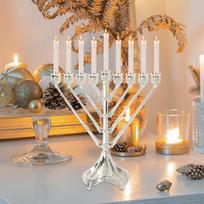 Vintažinio dizaino Chanukos menorah su 9 šakomis Stalo ornamentas Tvirtas šventėms