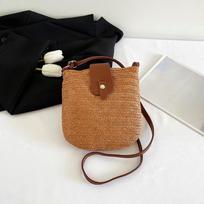 Women Messenger Bags Woven Summer Top-Handle Bags Handmade Fashion Holiday Casual Simple Saddle Lady Straw Bag KTY 21x2x22cm balta