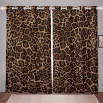 Leopardo rašto užuolaidos Madingos gyvūnų rašto langų užuolaidos 2 panelės Modernus svetainės miegamojo namų dekoras 50W60H(CM)X2PCS&Grommet Top