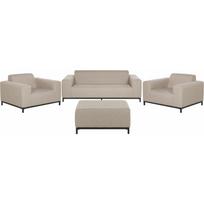 Beliani 5-vietų lauko minkštas baldų komplektas Beige su Black ROVIGO | 248069 | 4251682259552
