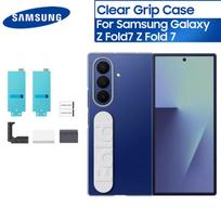 Originalus Samsung Galaxy Z Fold7 skaidrus dėklas su rankena, skirtas Galaxy Z Fold 7 telefonui, Casa su piršto laikikliu ir ekrano apsaugine plėvele, apsauginis dėklas