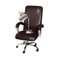 Atsparus vandeniui biuro fotelio užvalkalas Elastingas PU odinis kompiuterio kėdės užvalkalas Storas besisukančios kėdės dėklas Funda Silla Escritorio L With Armrest cover