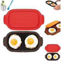 Quick-Heat Microwave Egg Cooker Portable Non-Stick Fryer-Multi-Use Coddled Eggs Cups With Lids For Breakfast Sandwiches oranžinė