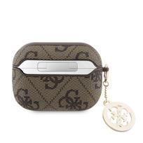 Guess 4G Script PC/PU Charm dėklas skirtas AirPods Pro 2 rudos spalvos
