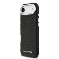 Karl Lagerfeld Grained PU Repeated Logo MagSafe dėklas skirtas Apple iPhone Air juodos spalvos